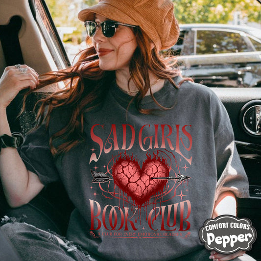 Sad Girls Book Club Comfort Colors Shirt, Villain Lover Bookish Shirt, Morally Grey, Smut Reader, Dark Romance,Fantasy Readers Society Shirt