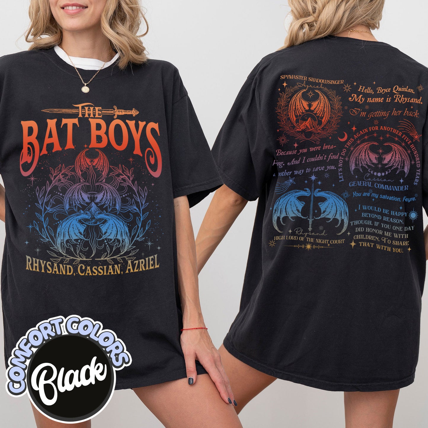 The Bat Boys Comfort Colors Shirt, Feyre Darling Acotar Shirt, Enemies To Lovers Reading Lover Shirt, Acotar Merch Rhysand Bookworm