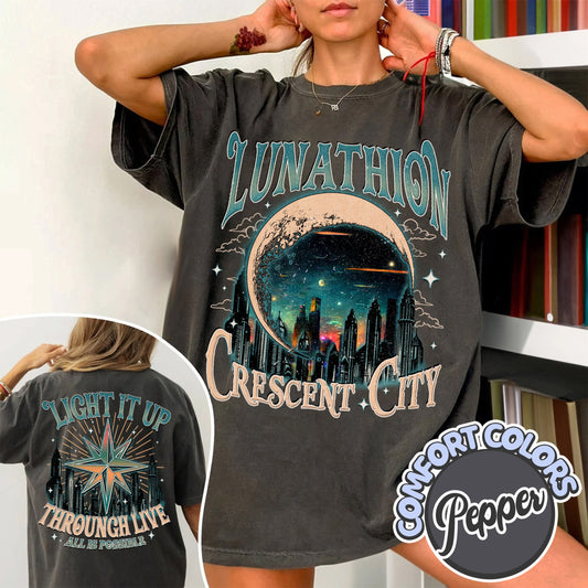 Lunathion Crescent City Comfort Colors Shirt, Through Love, All Is Possible,Bryce Quinlan Shirt,Starborn Princess,Fandom Shirt,Bookish Merch