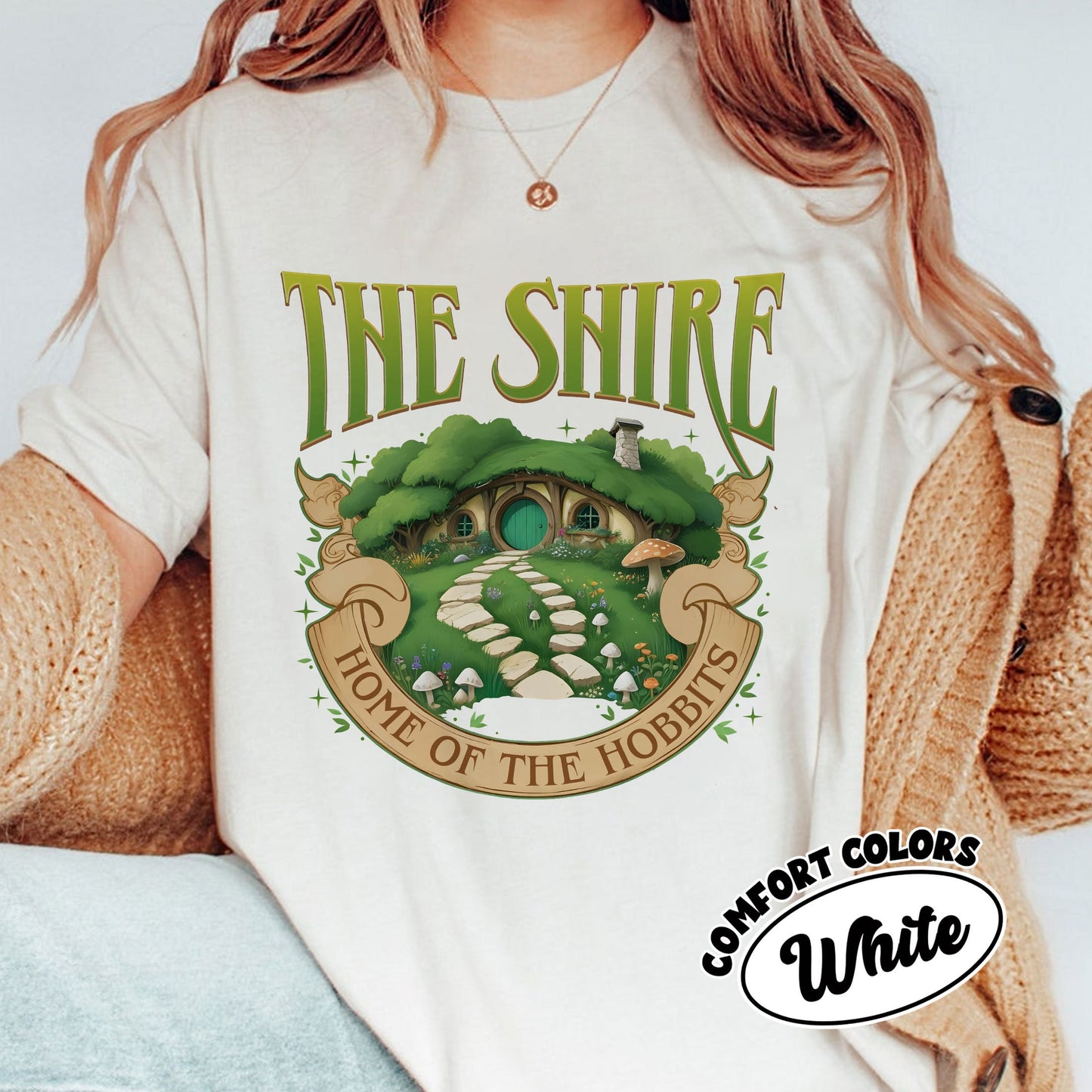 The Shire Home Of The Hobbits Comfort Colors Shirt, LOTR Shirt, Distressed Tolkien Aragorn Frodo Baggins Elven Elrond The Fellowship