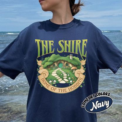 The Shire Home Of The Hobbits Comfort Colors Shirt, LOTR Shirt, Distressed Tolkien Aragorn Frodo Baggins Elven Elrond The Fellowship