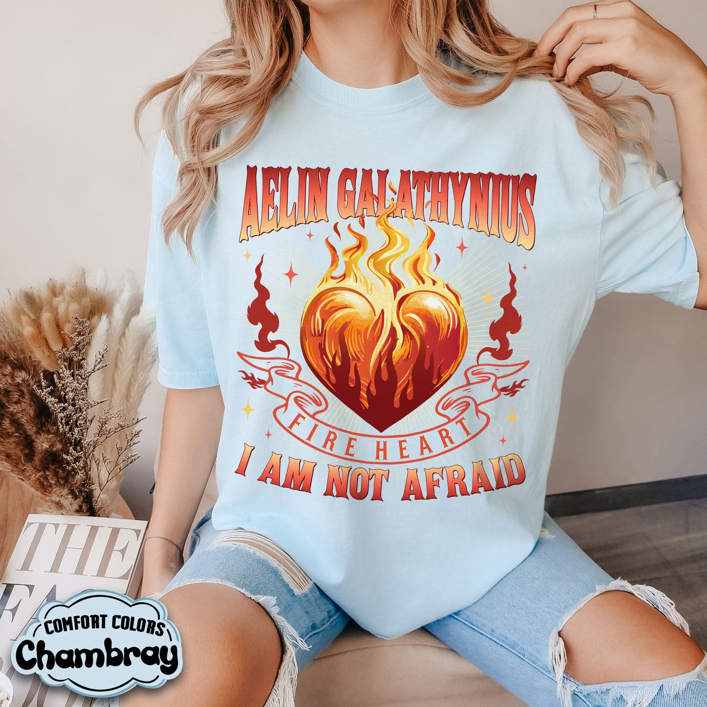 Fireheart Aelin Comfort Colors Shirt, Throne Of Glass Fan Shirt, Aelin Galathynius Shirts, Kingsflame The Thirteen, Trendy SJM Merch