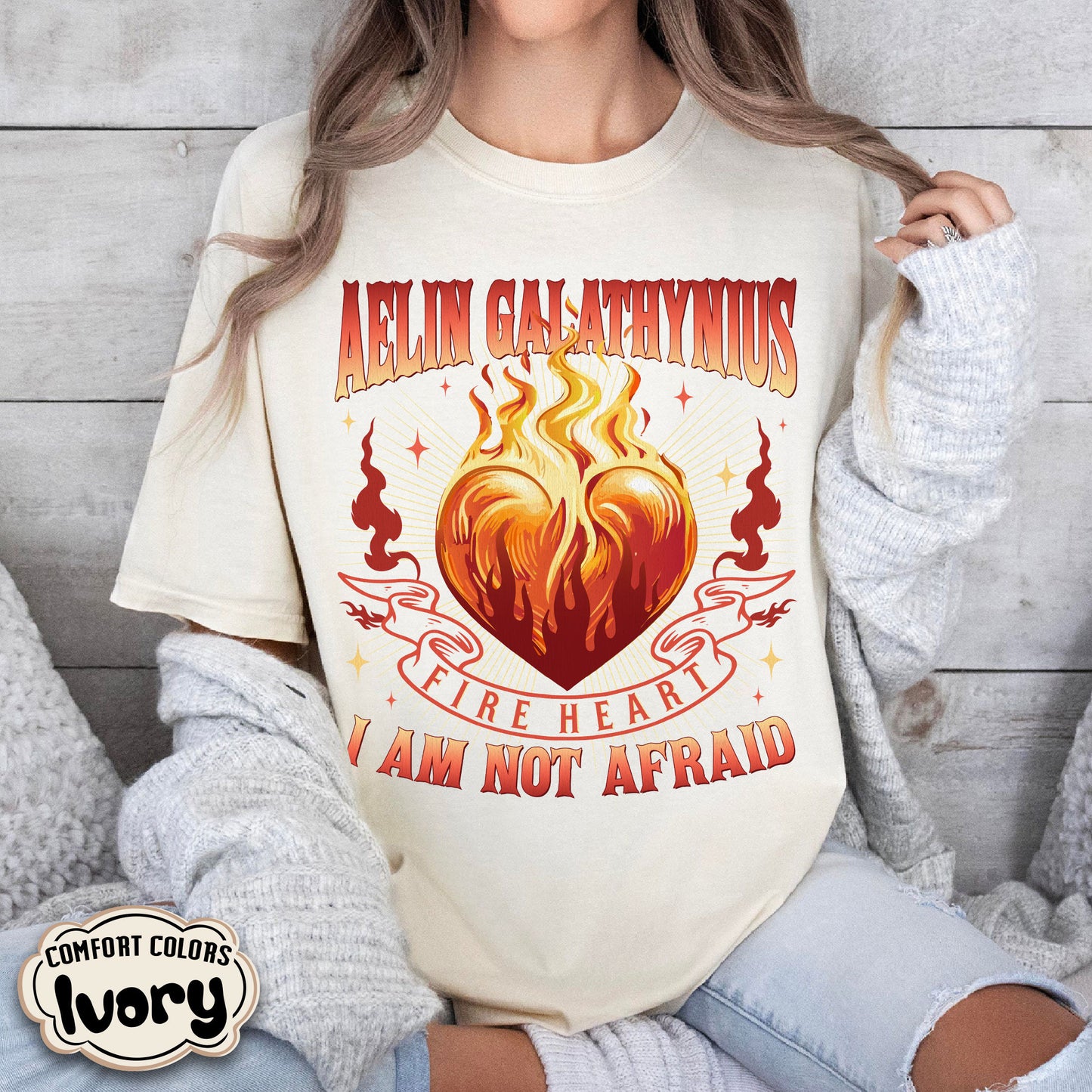 Fireheart Aelin Comfort Colors Shirt, Throne Of Glass Fan Shirt, Aelin Galathynius Shirts, Kingsflame The Thirteen, Trendy SJM Merch