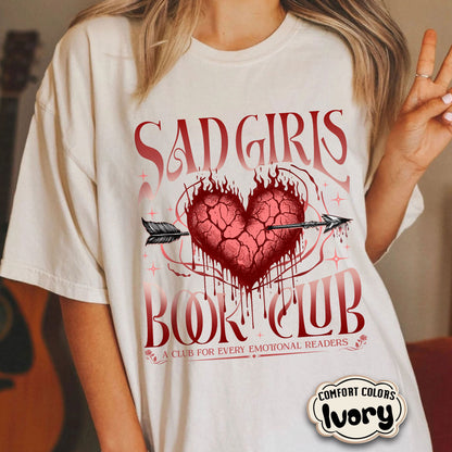 Sad Girls Book Club Comfort Colors Shirt, Villain Lover Bookish Shirt, Morally Grey, Smut Reader, Dark Romance,Fantasy Readers Society Shirt