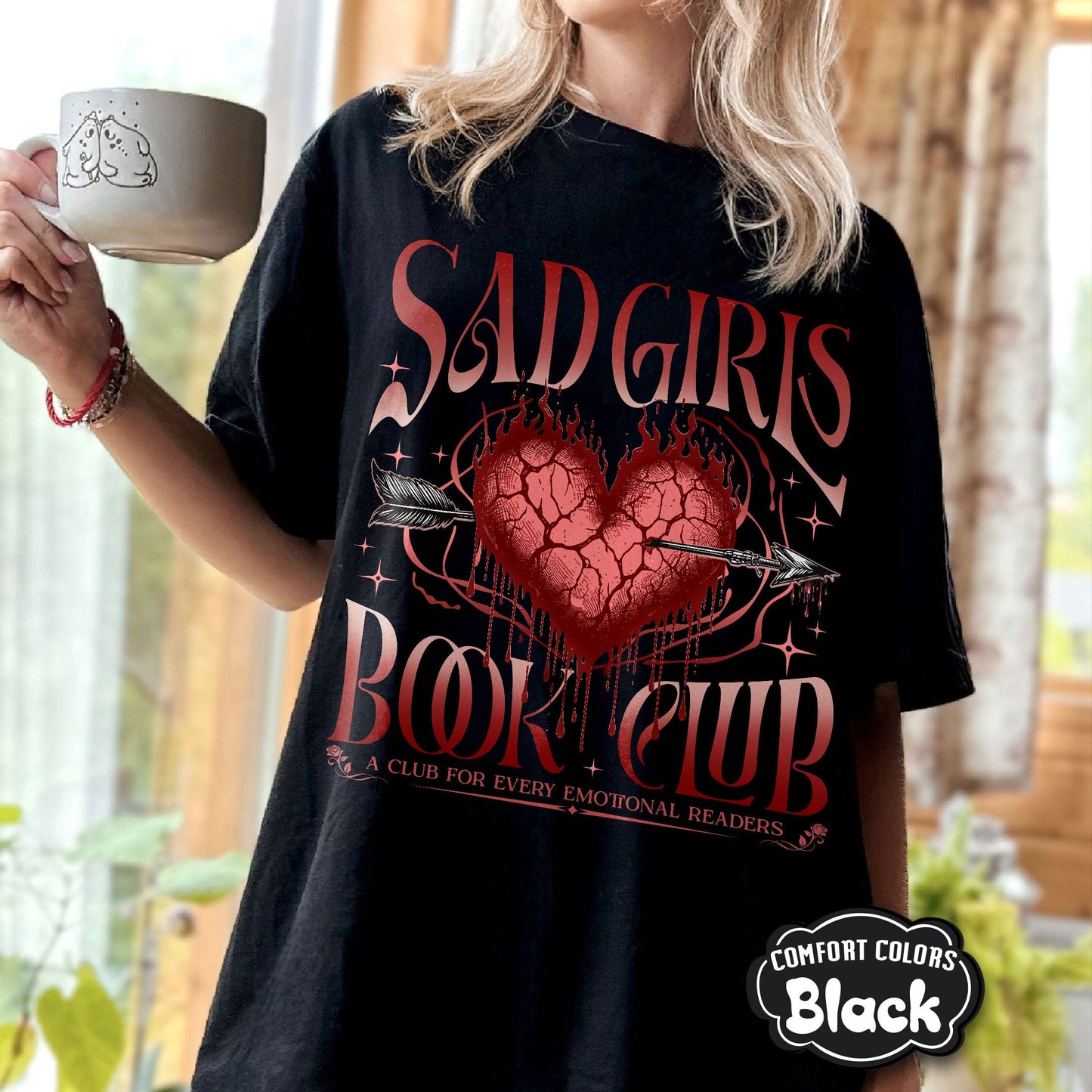 Sad Girls Book Club Comfort Colors Shirt, Villain Lover Bookish Shirt, Morally Grey, Smut Reader, Dark Romance,Fantasy Readers Society Shirt