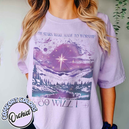 Religious Comfort Colors Shirt, if the Stars Were Made to Worship Shirt, Christian Shirt, Bible Verse Shirt, Faith Shirt, Jesus Lover Shirt