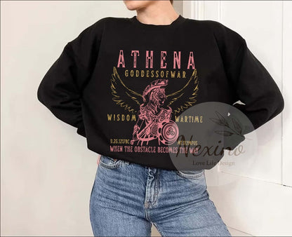 Athena Distressed Band Tee Greek Mythology sweater Goddess of War Women's Dark Academia Clothing Plus Size Academia clothing