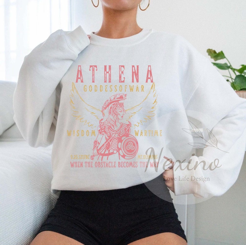 Athena Distressed Band Tee Greek Mythology sweater Goddess of War Women's Dark Academia Clothing Plus Size Academia clothing