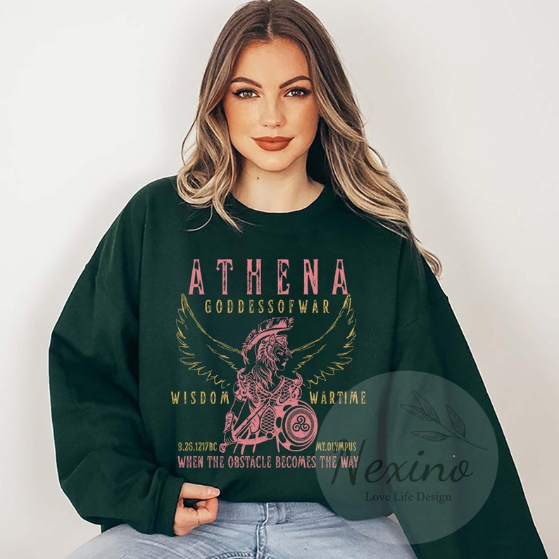 Athena Distressed Band Tee Greek Mythology sweater Goddess of War Women's Dark Academia Clothing Plus Size Academia clothing